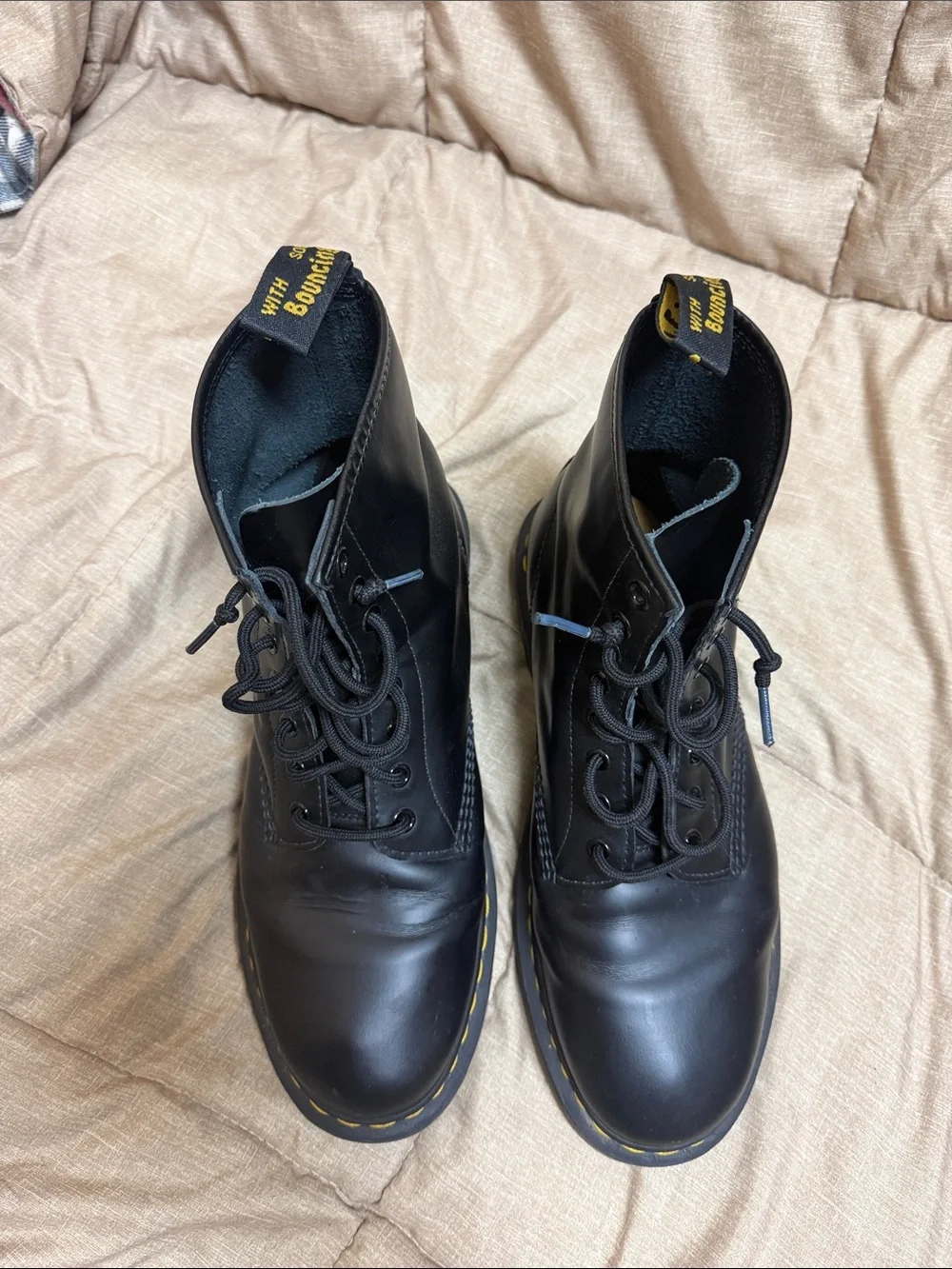Dr. Martens Black Leather Lace-Up Boots 1460 Combat Boots Mens 11
